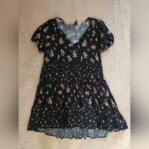 Wild Fable Black Dress with Floral Accents